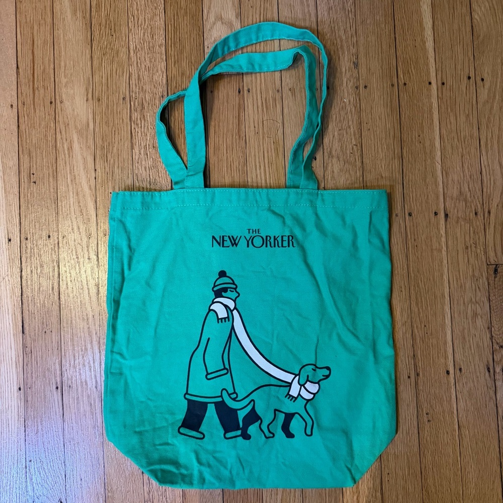 RARE The New Yorker Limited Edition Tote Bag Laura Dirzyte Green Dog Walk - Picture 3 of 7